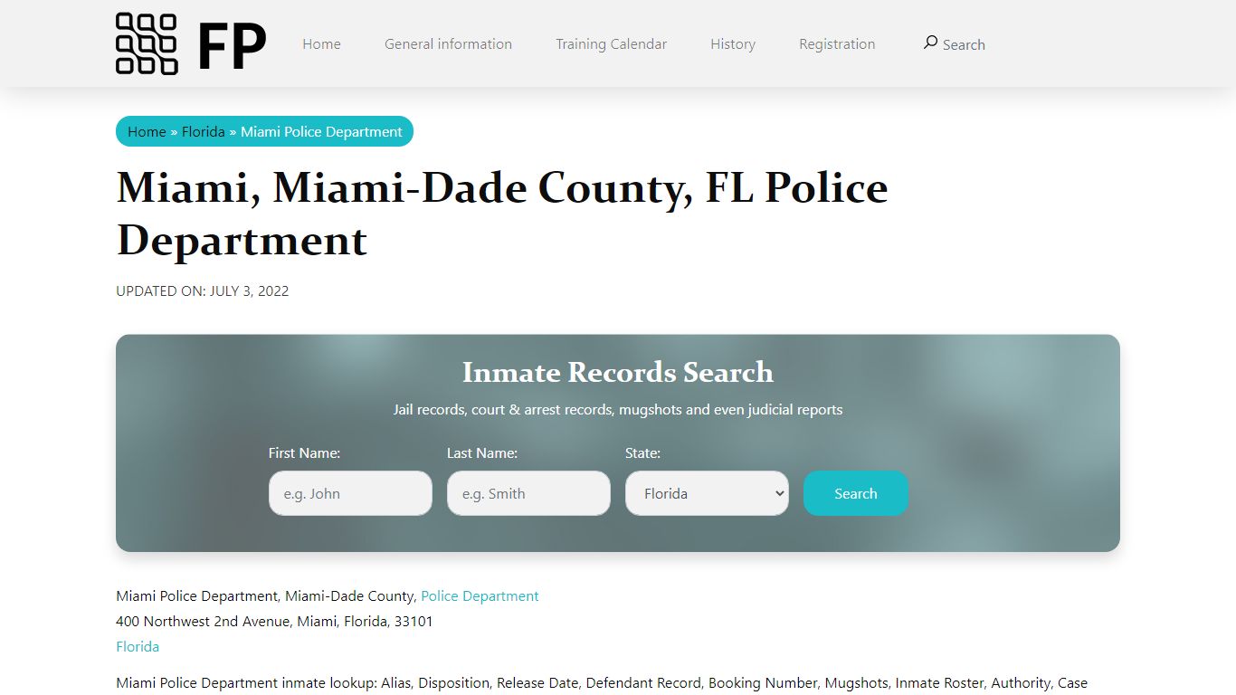 Miami, FL Police - City Jail Inmates, Arrests
